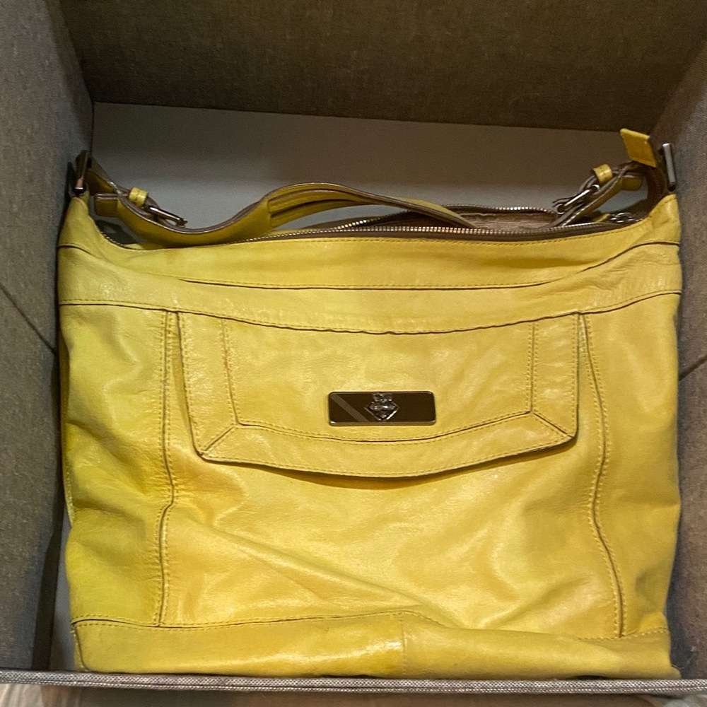 BCBG Maxazria Yellow Leather Shoulder Bag